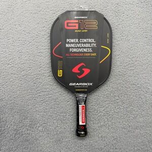 NEW Gearbox 1PG121-1 G12 Quad 12mm Carbon Fiber 4" Grip USA Pickleball Paddle